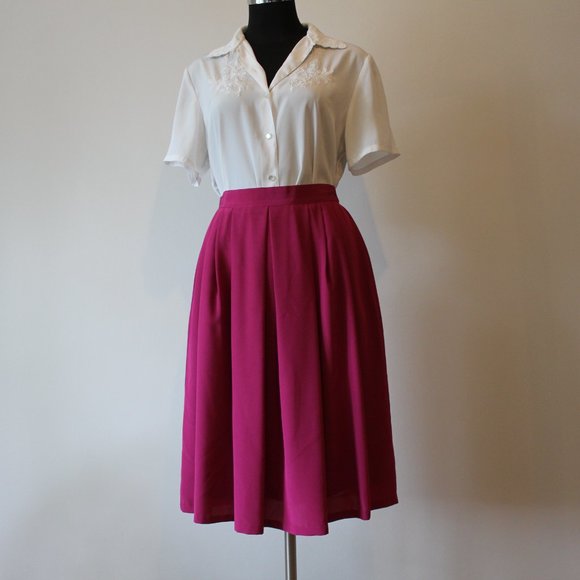 Vintage Magenta Skirt - Picture 3 of 14